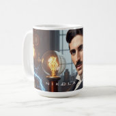 Nikola Tesla Kaffeetasse (Vorderseite Links)