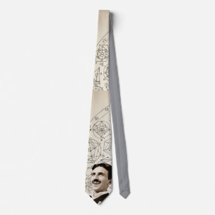 Nikola Tesla - Lächelnd - 369 Schlüssel für das Un Krawatte