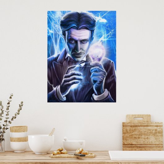Nikola Tesla Man of Lightning Poster (Küche)