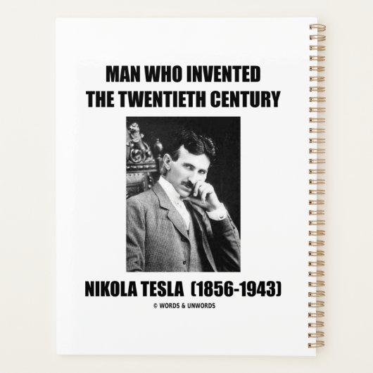 Nikola Tesla Man Wer das 20. Jahrhundert erfunden Planer (Rückseite)