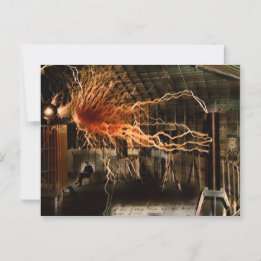 Nikola Tesla Mann des Geheimnisses Farbe Redux Postkarte