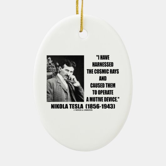 Nikola Tesla nutzte das kosmische Rays-Gerät Keramik Ornament (Hinten)