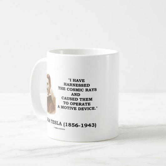 Nikola Tesla nutzte kosmische Rays-Motive Kaffeetasse (Vorderseite Links)