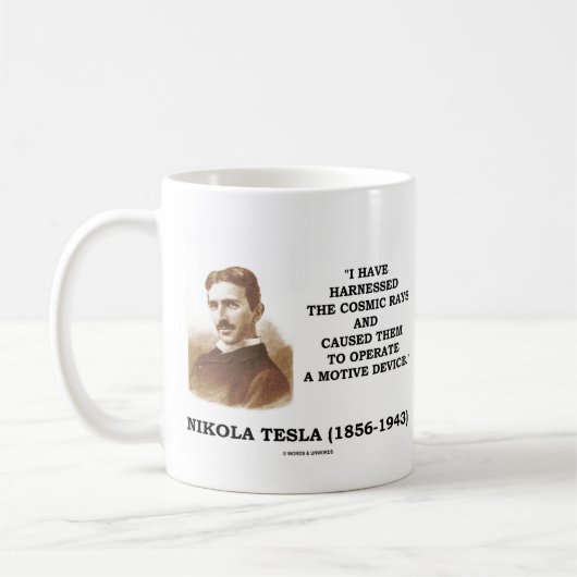 Nikola Tesla nutzte kosmische Rays-Motive Kaffeetasse (Links)