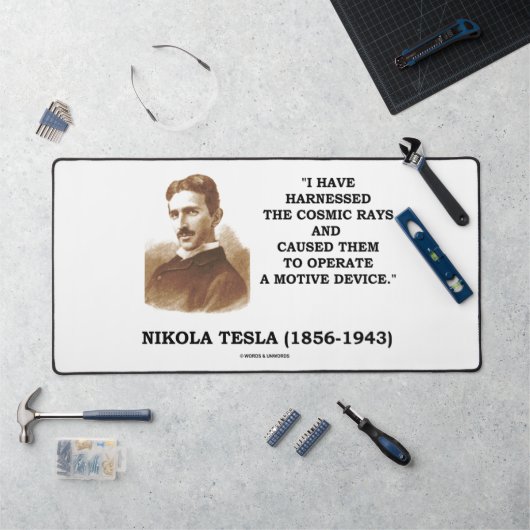 Nikola Tesla nutzte kosmische Rays-Motive Schreibtischunterlage (Arbeitsplatz)