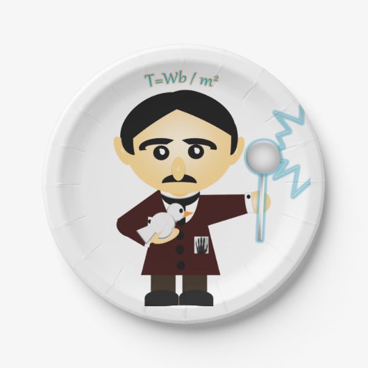 Nikola Tesla Pappteller (Vorderseite)