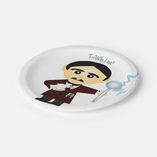 Nikola Tesla Pappteller (Schrägansicht)