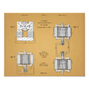 Nikola Tesla-Patent-Druck Fotodruck