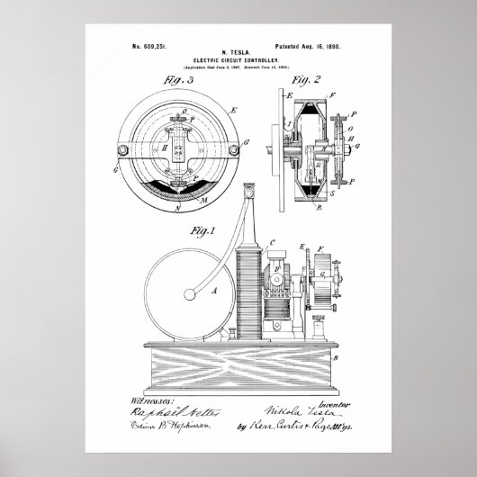 Nikola Tesla Patent Poster (Vorne)