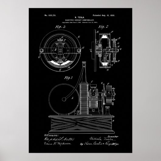 Nikola Tesla Patent Poster (Vorne)