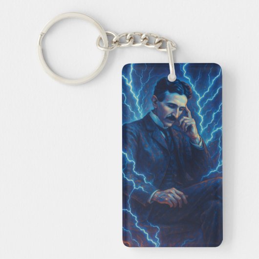"Nikola Tesla - Pocket Genius" Schlüsselring (Vorderseite)