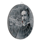 NIKOLA TESLA PORTRAIN IN SCHWARZ DARTSCHEIBE (Vorderseite Links)