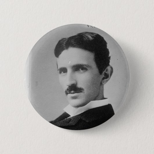 Nikola Tesla Portrait Button (Vorderseite)