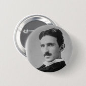 Nikola Tesla Portrait Button (Vorne & Hinten)