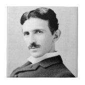 Nikola Tesla Portrait Fliese (Vorderseite)