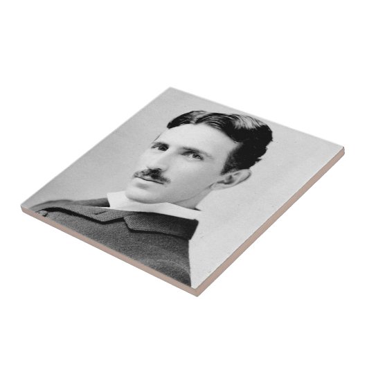 Nikola Tesla Portrait Fliese (Seite)