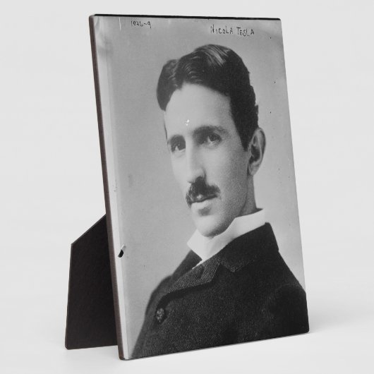 Nikola Tesla Portrait Fotoplatte (Seite)