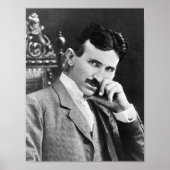 NIKOLA TESLA PORTRAIT IN SCHWARZ UND WEISS POSTER (Vorne)