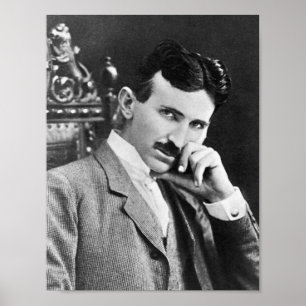 NIKOLA TESLA PORTRAIT IN SCHWARZ UND WEISS POSTER