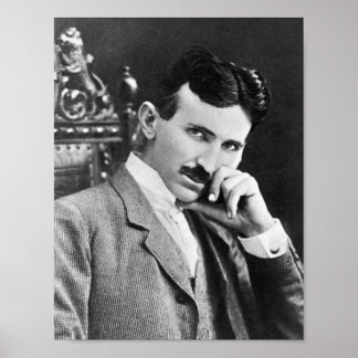 NIKOLA TESLA PORTRAIT IN SCHWARZ UND WEISS POSTER