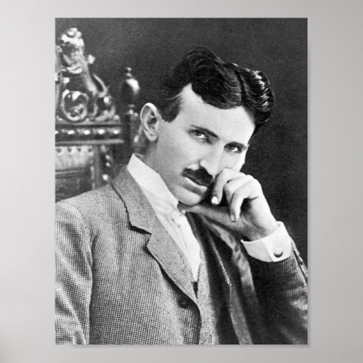 NIKOLA TESLA PORTRAIT IN SCHWARZ UND WEISS POSTER (Vorne)