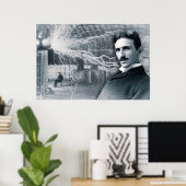 NIKOLA TESLA PORTRAIT IN SCHWARZ UND WEISS POSTER (Heimbüro)