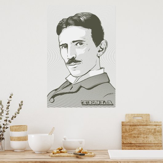 Nikola Tesla Portrait Poster (Küche)