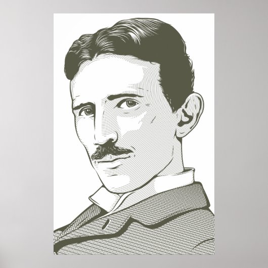 Nikola Tesla Portrait Poster (Vorne)