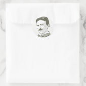 Nikola Tesla Portrait Runder Aufkleber (Tasche)