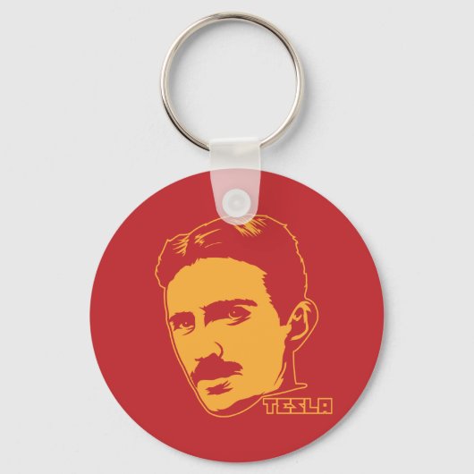 Nikola Tesla Portrait Schlüsselanhänger (Vorderseite)