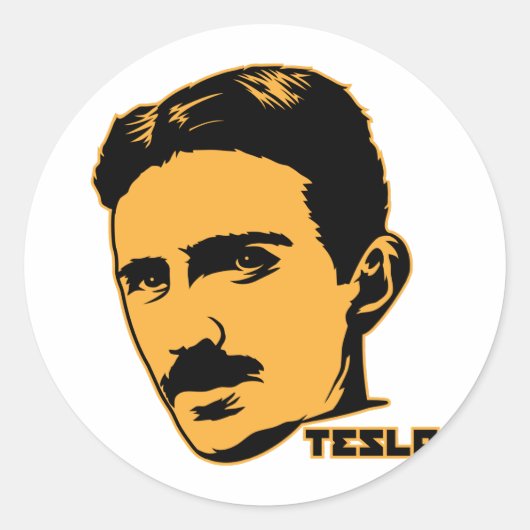 Nikola Tesla Portrait Sticker (Vorderseite)