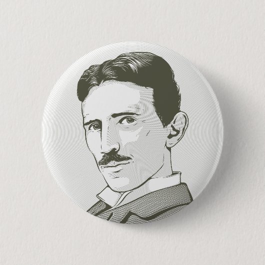 Nikola Tesla-Porträt Button (Vorderseite)