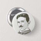 Nikola Tesla-Porträt Button (Vorne & Hinten)