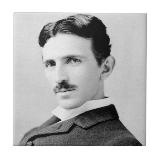 Nikola-Tesla-Porträt Fliese (Vorderseite)