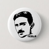 Nikola Tesla-Porträt-Knopf Button (Vorderseite)