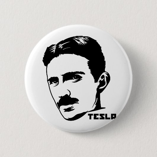 Nikola Tesla-Porträt-Knopf Button (Vorderseite)
