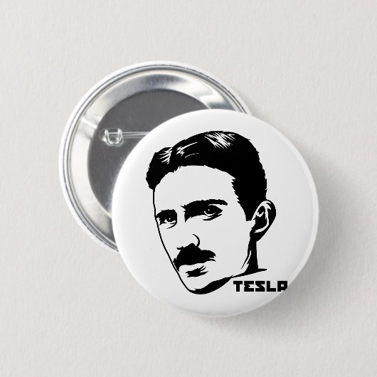 Nikola Tesla-Porträt-Knopf Button (Vorne & Hinten)