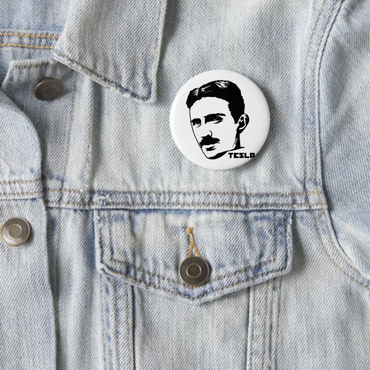 Nikola Tesla-Porträt-Knopf Button (Beispiel)