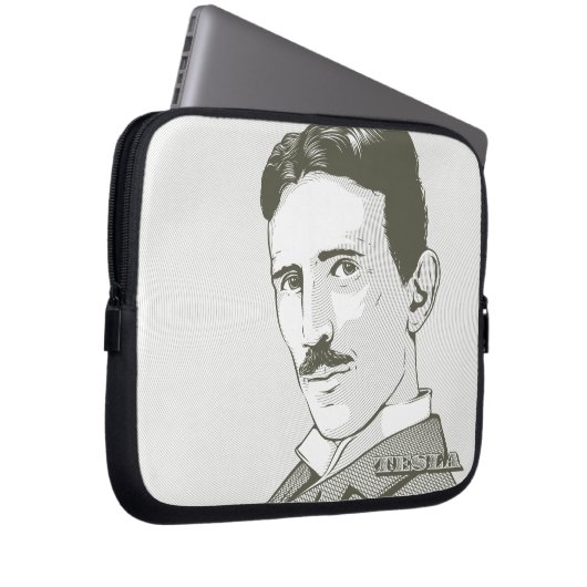 Nikola Tesla-Porträt Laptopschutzhülle (Vorne Rechts)