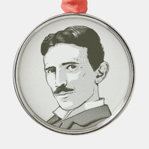 Nikola Tesla-Porträt Ornament Aus Metall