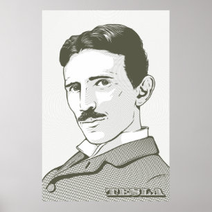 Nikola Tesla-Porträt Poster