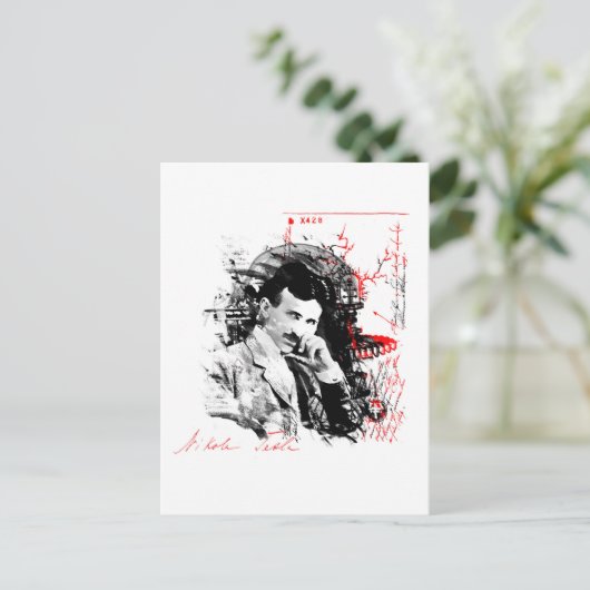 Nikola Tesla Postkarte (Stehend Vorderseite)