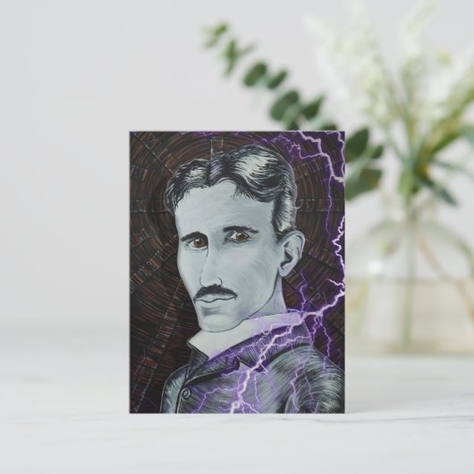 Nikola Tesla Postkarte (Stehend Vorderseite)