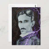 Nikola Tesla Postkarte (Vorne/Hinten)