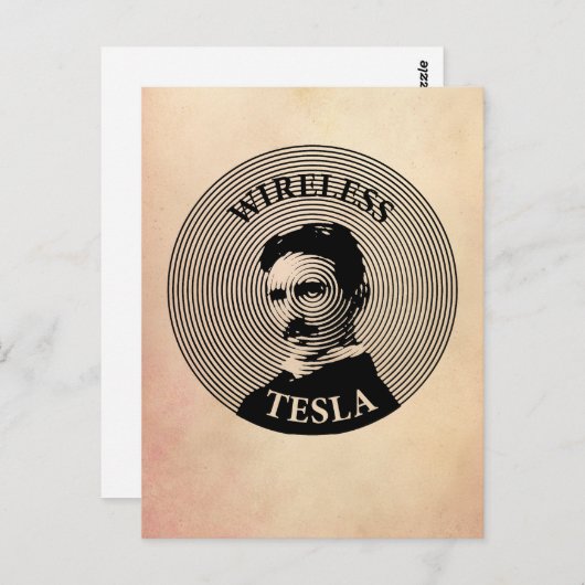 Nikola Tesla Postkarte (Vorne/Hinten)