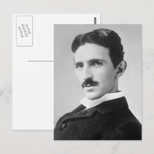 Nikola Tesla Postkarte (Vorne/Hinten)