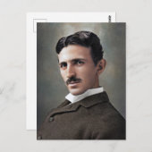 Nikola Tesla Postkarte (Vorne/Hinten)