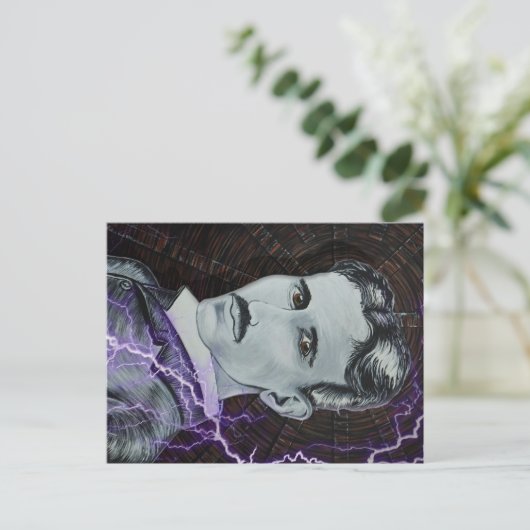 Nikola Tesla Postkarte (Stehend Vorderseite)
