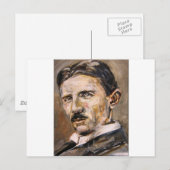 Nikola Tesla Postkarte (Vorne/Hinten)