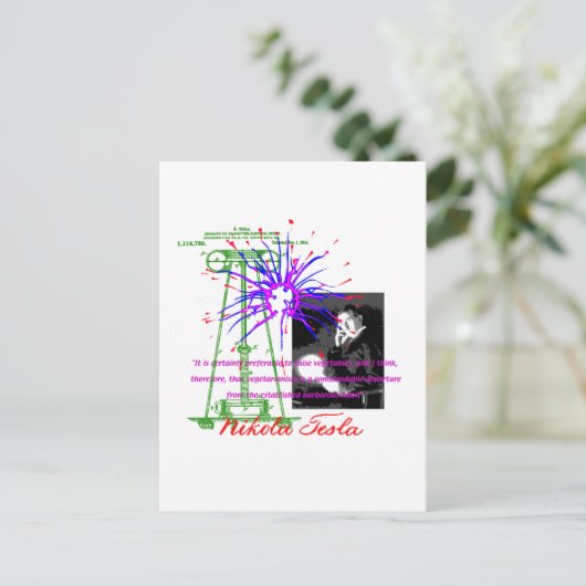 Nikola Tesla Postkarte (Stehend Vorderseite)